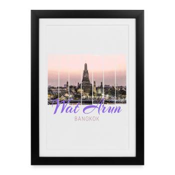 Wat Arun Temple in Bangkok Thailand - Framed poster (27 × 37 cm) - black - Front