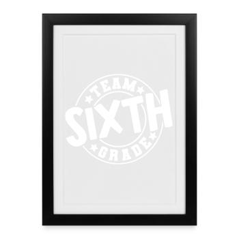 Emblème du stade de la sixième équipe - Affiche encadrée (27 × 37 cm) - noir - Devant