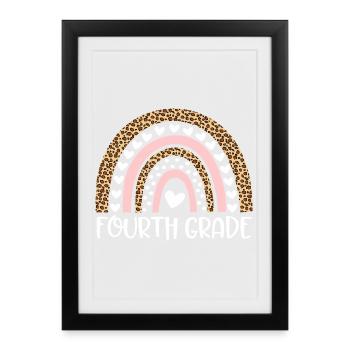 Leopard Rainbow Fourth Grade Design - Framed poster (27 × 37 cm) - black - Front
