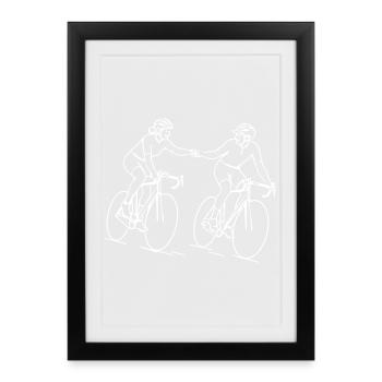 Vélo de gravier - Affiche encadrée (27 × 37 cm) - noir - Devant