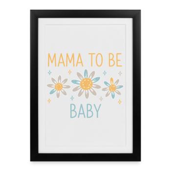 Révélation du sexe Maman comme bébé de la baby shower - Affiche encadrée (27 × 37 cm) - noir - Devant