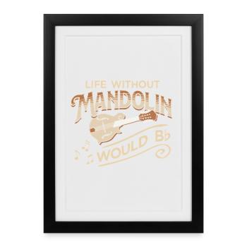 Mandoline Bluegrass Country Folk - Affiche encadrée (27 × 37 cm) - noir - Devant