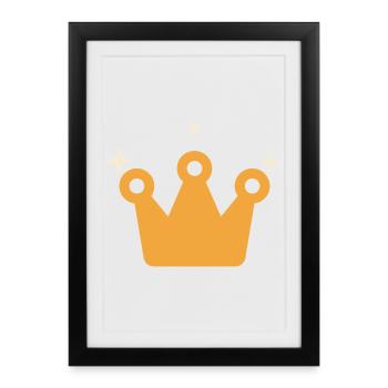 Reine Héritière Roi Princesse - Dames Cadeaux - Affiche encadrée (27 × 37 cm) - noir - Devant