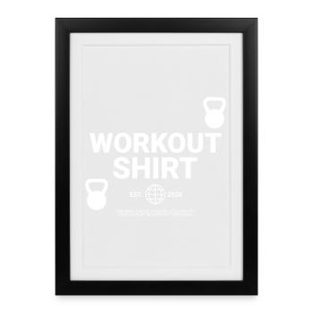 workout shirt - Framed poster (27 × 37 cm) - black - Front