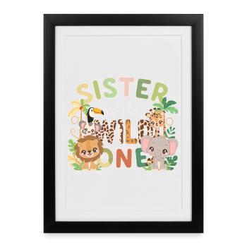 Sister of the Wild One Jungle Friends - Framed poster (27 × 37 cm) - black - Front