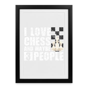 Chess Chess Player Chessboard - Framed poster (27 × 37 cm) - black - Front