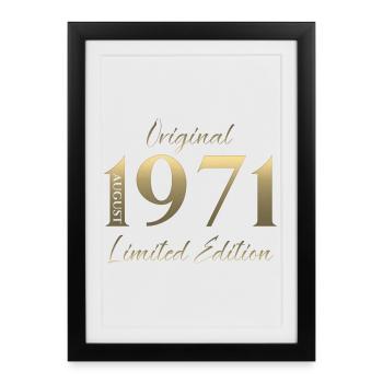 55th Birthday Gift Original August 1971 - Framed poster (27 × 37 cm) - black - Front