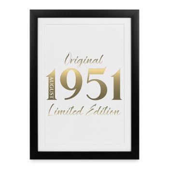 75th Birthday Gift Original August 1951 - Framed poster (27 × 37 cm) - black - Front