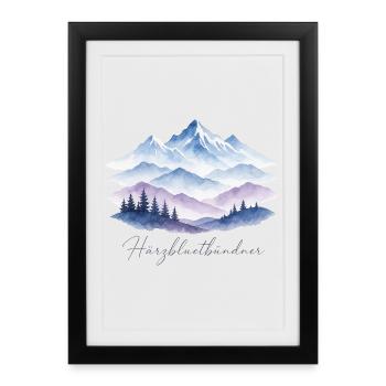 Bündner Härzbluetbündner - Gerahmtes Poster (27 × 37 cm) - Schwarz - Vorne