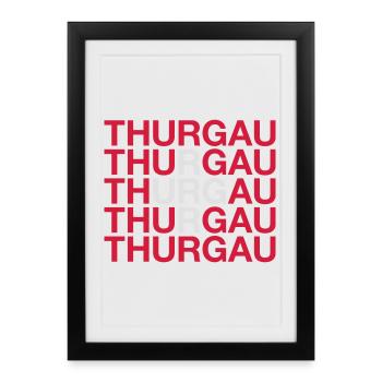 THURGAU Schweiz Suisse Switzerland Flag - Framed poster (27 × 37 cm) - black - Front