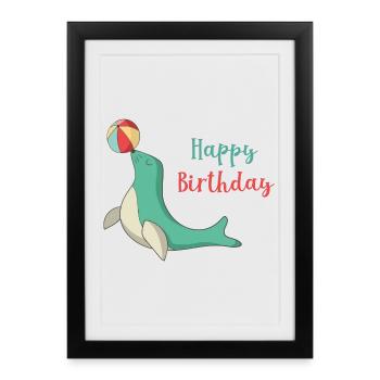 anniversaire - Affiche encadrée (27 × 37 cm) - noir - Devant