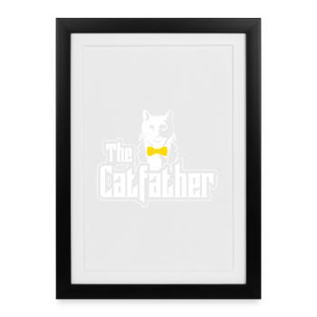 The Catfather I Cats Dad Gift I Maine Coon - Framed poster (27 × 37 cm) - black - Front