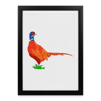 faisan - Affiche encadrée (27 × 37 cm) - noir - Devant