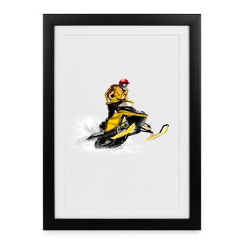 snowmobile racing - Framed poster (27 × 37 cm) - black - Front