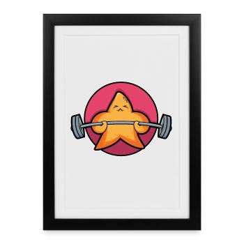 Conception de remise en forme Starfish - Affiche encadrée (27 × 37 cm) - noir - Devant