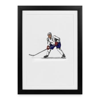 hockey - Affiche encadrée (27 × 37 cm) - noir - Devant