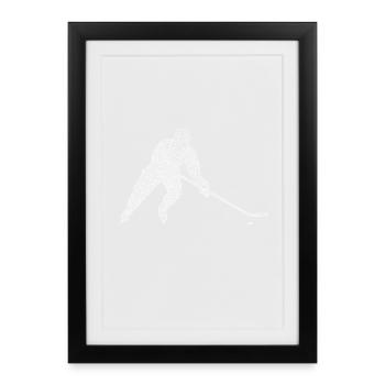 hockey - Affiche encadrée (27 × 37 cm) - noir - Devant