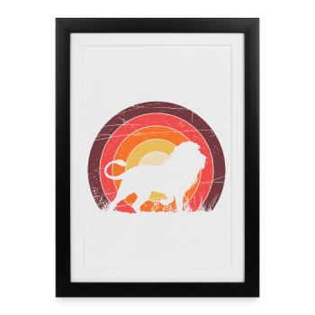 A lion - Framed poster (27 × 37 cm) - black - Front