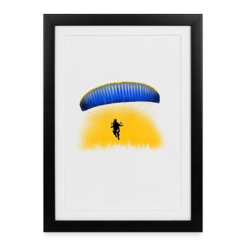paragliding - Affiche encadrée (27 × 37 cm) - noir - Devant