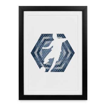Footballer Football Design - Framed poster (27 × 37 cm) - black - Front