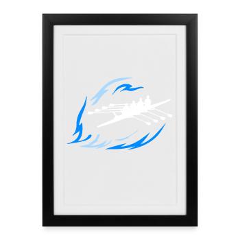 Aviron - Double 4 - Affiche encadrée (27 × 37 cm) - noir - Devant