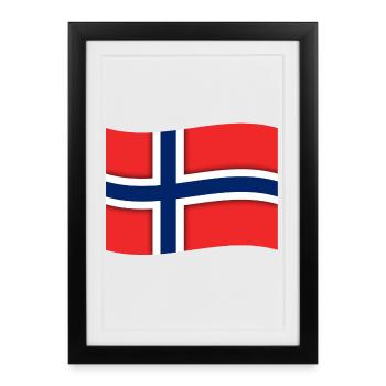 Norvège - Design - Affiche encadrée (27 × 37 cm) - noir - Devant