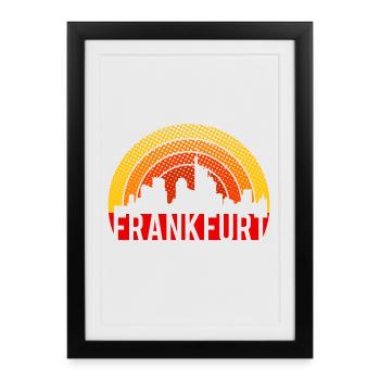 Skyline Francfort - Affiche encadrée (27 × 37 cm) - noir - Devant