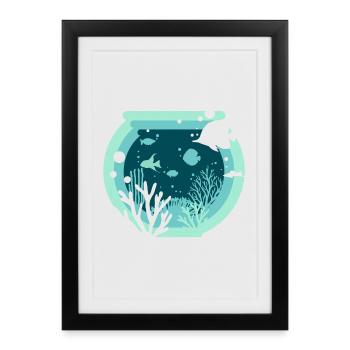 Aquarium - Aquatique - Affiche encadrée (27 × 37 cm) - noir - Devant
