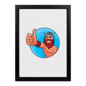 Vikings - pouce levé - Affiche encadrée (27 × 37 cm) - noir - Devant