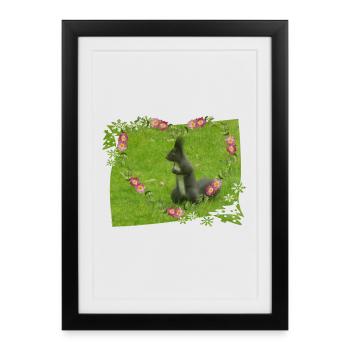 Les écureuils aiment les animaux Les amoureux des animaux - Affiche encadrée (27 × 37 cm) - noir - Devant