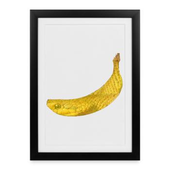 Banane serpent - Affiche encadrée (27 × 37 cm) - noir - Devant
