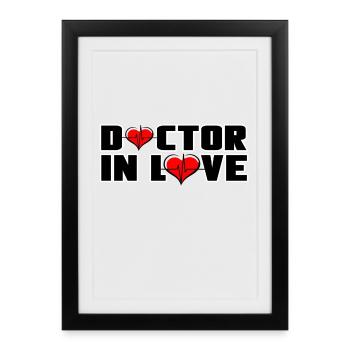 Docteur Docteur Médecins Médecine Amour Saint-Valentin - Affiche encadrée (27 × 37 cm) - noir - Devant