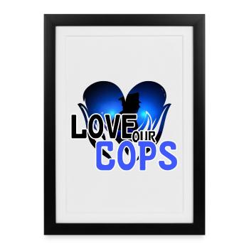 Love Police Policeman Saying Profession - Framed poster (27 × 37 cm) - black - Front