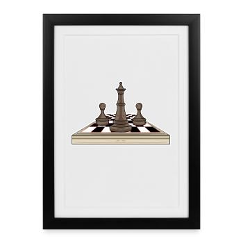 Chess Chess Board - Framed poster (27 × 37 cm) - black - Front