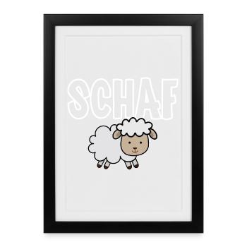 Schaf - Gerahmtes Poster (27 × 37 cm) - Schwarz - Vorne