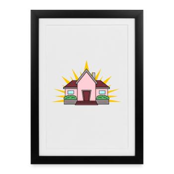 Maison - Affiche encadrée (27 × 37 cm) - noir - Devant
