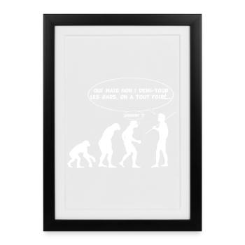 évolution inversée - Affiche encadrée (27 × 37 cm) - noir - Devant