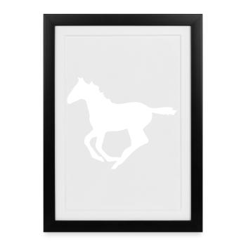 cheval - Affiche encadrée (27 × 37 cm) - noir - Devant