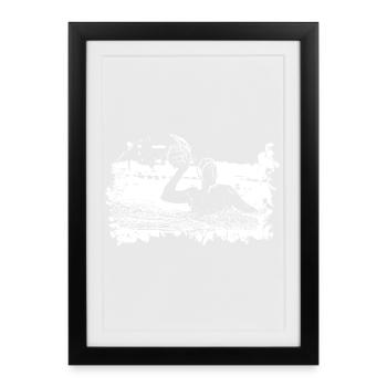 Water-polo, water-polo - Affiche encadrée (27 × 37 cm) - noir - Devant