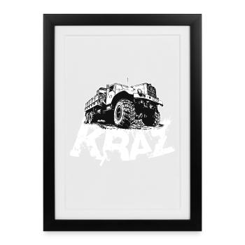 Camion KRAZ - Affiche encadrée (27 × 37 cm) - noir - Devant