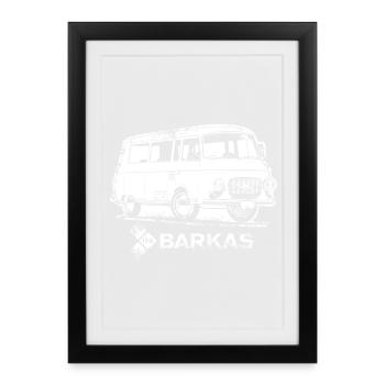 Barkas B1000 blanc - Affiche encadrée (27 × 37 cm) - noir - Devant