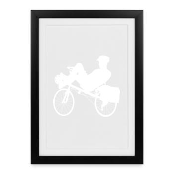 couché blanc - Affiche encadrée (27 × 37 cm) - noir - Devant