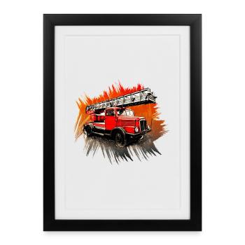 IFA S 4000 1 with turntable ladder - Framed poster (27 × 37 cm) - black - Front