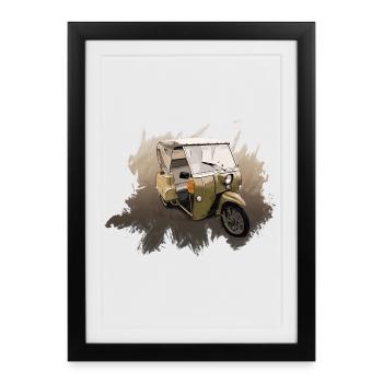 Krause Duo DDR Moped - Framed poster (27 × 37 cm) - black - Front
