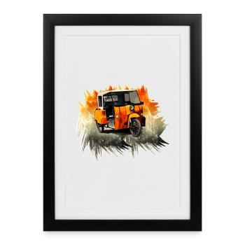 Krause Duo DDR Cyclomoteur - Affiche encadrée (27 × 37 cm) - noir - Devant