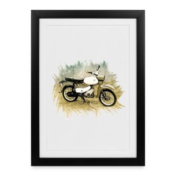 Simson SR 4/4 Hawk - Framed poster (27 × 37 cm) - black - Front