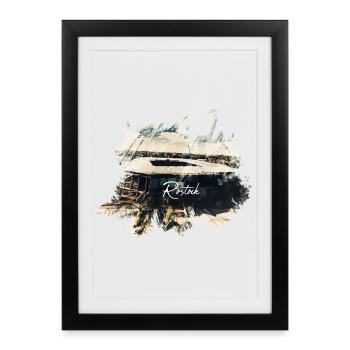 Stade de Rostock - Affiche encadrée (27 × 37 cm) - noir - Devant