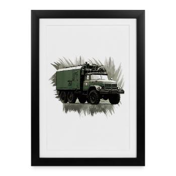 ZIL 131 KO - Affiche encadrée (27 × 37 cm) - noir - Devant
