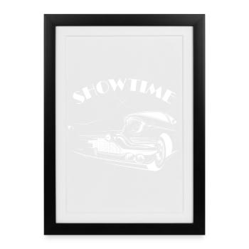 classic car symbol car v8 musclecar showtime cars - Framed poster (27 × 37 cm) - black - Front