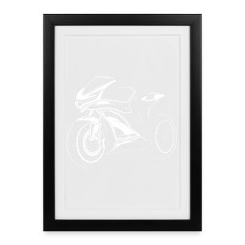 Motorcycle Racing Icon Illustration Symbol Icon - Framed poster (27 × 37 cm) - black - Front